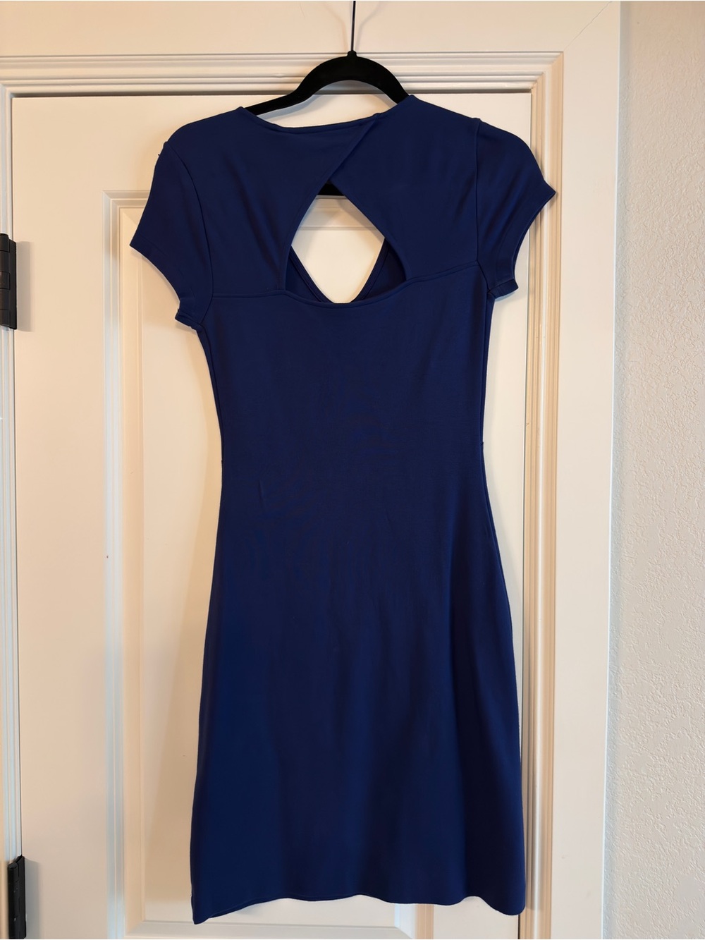 French Connection Navy Back-Cut Short Sleeve Dress
